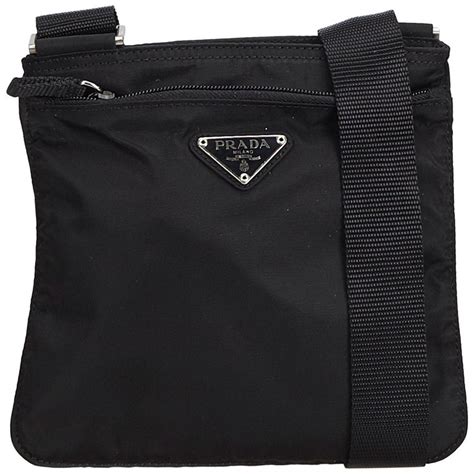 prada tessuto nylon double pocket messenger bag|prada black nylon crossbody bag.